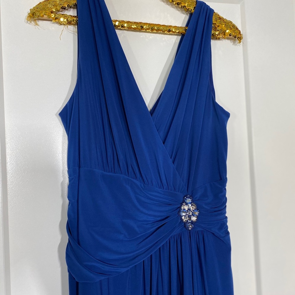 Laura Grecian Style Blue Maxi gown with crystal